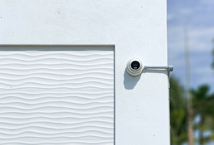 Outdoor residential security camera installed by Gamma Tech