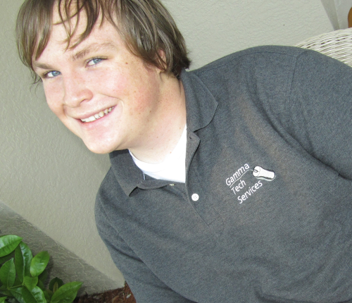 Bradd in his first Gamma Tech Services T-shirt in 2004