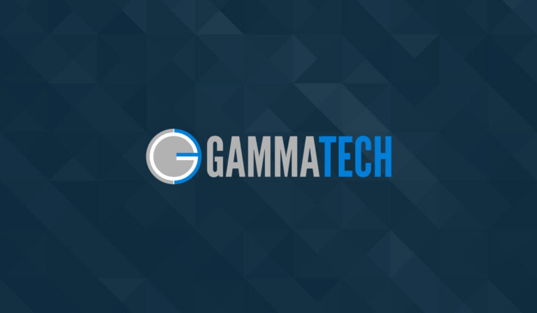 Gamma Tech Logo on blue background