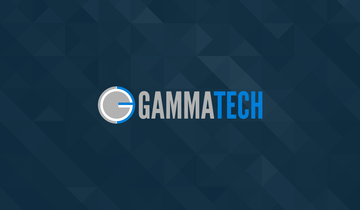 Gamma Tech Logo on blue background